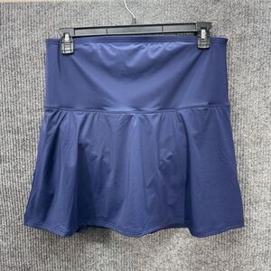 Lands End Ultra High Waist Swim Skirt Womens 18W Navy Blue Tummy Control Suit